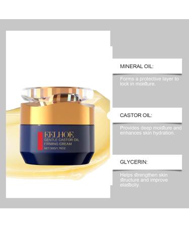 Gentle Castor Oil Firming Cream Hydrating Skin Moisturizer with Mineral Oil and Glycerin for All Skin Types 1.76 Oz - Buy Online on GoSupps.com
