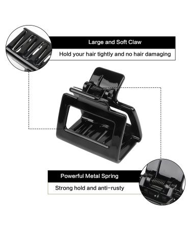 6 PCS Non-Slip Hair Claw Clips Set for Women and Girls - Small Square and Rectangle Clips for Thick and Thin Hair - Bright Hair Accessories - Buy Online on GoSupps.com