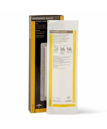 Medline Bordered Gauze Adhesive Island Dressing 4x14 - Sterile 15 Count - Buy Online on GoSupps.com