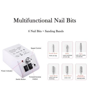 FATUXZ Electric Nail Drill Set - Adjustable 20000RPM Nail File Machine for Manicure Pedicure - White Acrylic Nail Tools - Buy Online on GoSupps.com