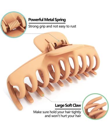 Hold Me Tight 8 Pack 4.3" Inch Large Hair Claw Clips for Women Hair Clips for Thin Thick Curly Hair 90 s Strong Big Grip Matte Banana Clips with Strong Jaws for girls ladies Light - Buy Online on GoSupps.com