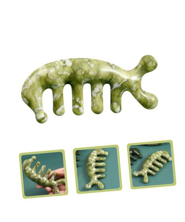 Jade Acupuncture Massage Comb | 3D Head Massage Tool for Stress Relief & Hair Care - Buy Online on GoSupps.com