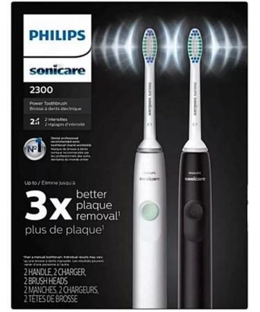 Philips Sonicare HX3665/04 Series 2300 Rechargeable Electric Toothbrush | Dynamic Cleaning Action | Quadpacer & SmarTimer | Black and White - Buy Online on GoSupps.com