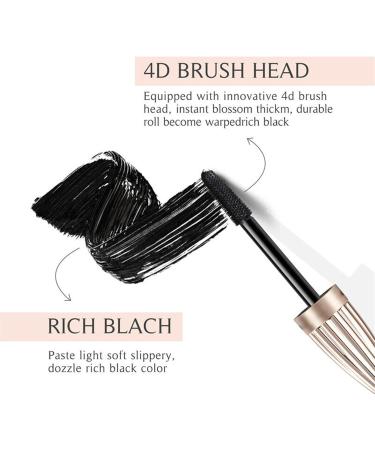 Mascara Black Volume and Length Voluminous Mascara - Waterproof Mascara Makeup Volumizing Lengthening Defining Curling Multiplying Buildable Formula No Smudging - Buy Online on GoSupps.com