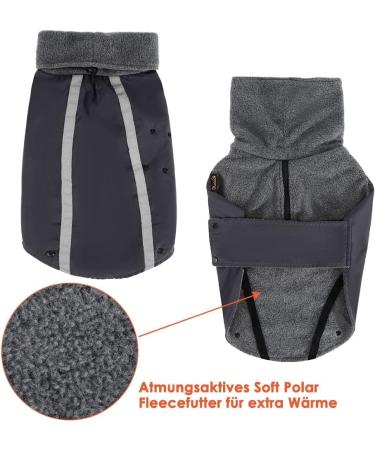 Buy Slowton Winter Dog Coat - Warm Waterproof Jacket with Turtleneck & Reflective Stripes for Small to Medium Dogs (Size L Gray) - International Shipping Available - Buy Online on GoSupps.com