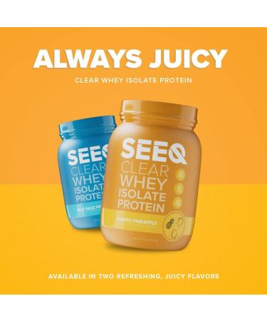 SEEQ Clear Whey Isolate Protein Powder - 22g Protein | Zero Lactose & Sugar - Healthy Juicy Protein for Teens, Men, and Women - 25 Servings (Mango Pineapple) - Buy Online on GoSupps.com