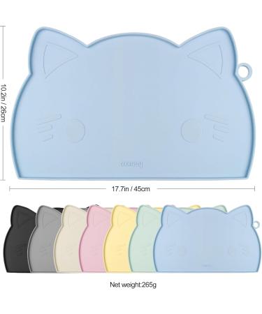 Coomazy Cat & Dog Bowl Mat - Silicone Lining Non-Slip Feed Mat (45x26cm Blue) for Easy Clean & Spill Prevention - Buy Online on GoSupps.com
