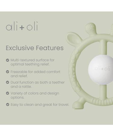 Ali+Oli Mist Giraffe Baby Teether & Rattle - BPA Free Silicone Teething Toy for Babies 3+ Months - Buy Online on GoSupps.com