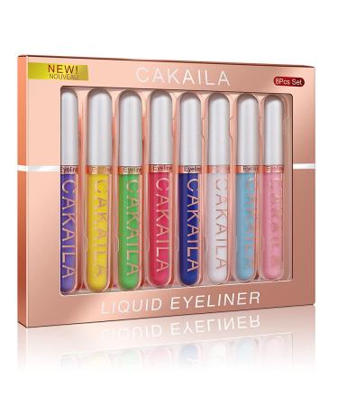 MEICOLY 8 Colors Liquid Eyeliner Colorful Set  Matte Colored Green White Eye Liners Pencil Pro High Pigmented Waterproof & Long Lasting Bright Eyes delineadores de colores  01 01 eyeliner set - Buy Online on GoSupps.com