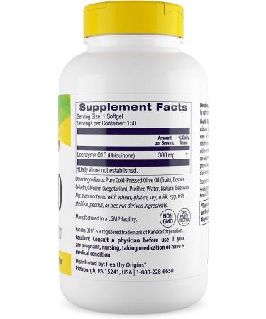 Healthy Origins CoQ10 300 mg - Heart Health & Energy Supplement - Gluten-Free Non-GMO - 150 Softgels - International Shipping Available - Buy Online on GoSupps.com