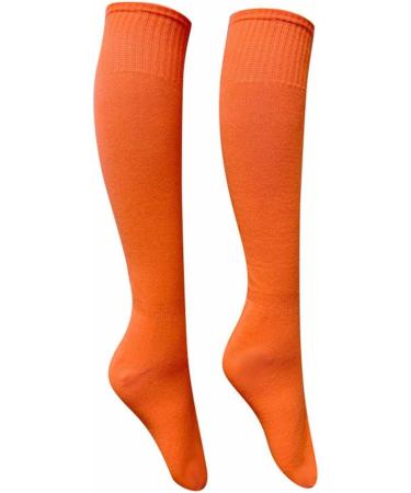 Men's Compression Socks for Hiking Running & Sports | Black & Orange Long Knee-High Football & Rugby Socks - Buy Online on GoSupps.com