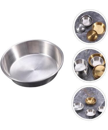 LIFKOME Vinegar Dish 4 Pcs Dish Round Ketchup Stainless Steel Metal Portion Cups 7X7X2CMx2pcs Silverx2pcs - Buy Online on GoSupps.com