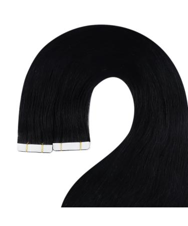 Youngsee 55cm Real Hair Tape Extensions - Virgin Black Smooth Skin Weft 5pcs - Best Quality Hair Extensions - Buy Online on GoSupps.com