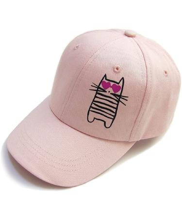 Girls Baseball Hat Kids Cotton Hat Trucker Sun Hat Adjustable Toddler Baseball Cap Beach Hat for Toddler Girls 1-10 Years Dancing Cat 3-6 Years