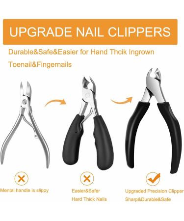 Premium 10-Piece Foot Nail Scissors Set | Stainless Steel Nail Clipping Tools for Thick & Ingrown Toenails - Black & Red - Buy Online on GoSupps.com