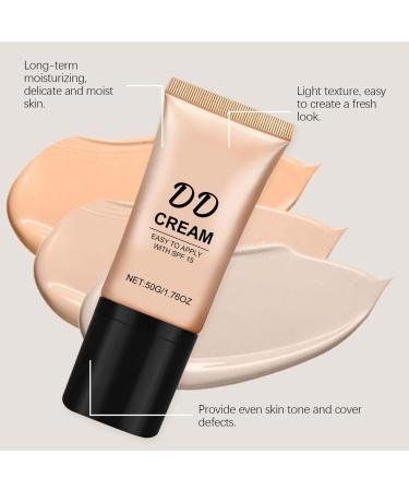 DD Cream Anti-Age No Make up Treatment Hydrating Face Concealer DD Cream with Brush Anti-Wrinkle and Perfector Face Cream Color Correction Effect Lifting SPF15 (Light Brown 50 g) - Buy Online on GoSupps.com