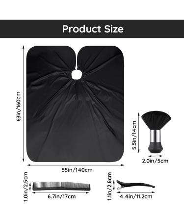 Segbeauty Waterproof Salon Cape - 55x63 Inch Barber Cape with Adjustable Neckline & Neck Duster Brush for Professional Hair Cutting - Buy Online on GoSupps.com