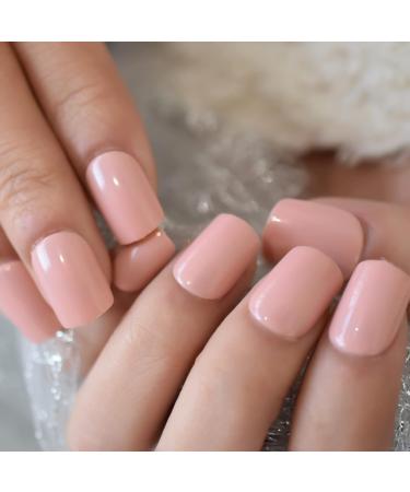 Buy Cornus Pink Trendy Pure Color Press-On Nails - Shiny Short Squoval 24pcs Set for DIY Art - Perfect for Women & Girls - International Shipping Available! - Buy Online on GoSupps.com
