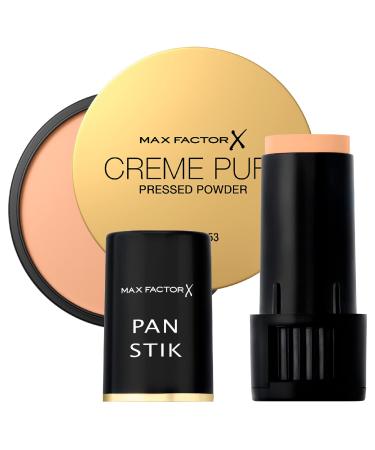 Max Factor Pan Stik Compact Foundation 3 in 1 Cream Puff Pressed Powder Cream Puff Powder Mattifying Powder Long Lasting Lasting 5 Translucent - 2 Cosmetics