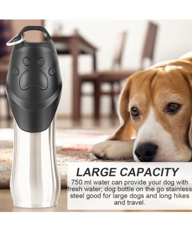 Lotvic 750ml Portable Dog Drinking Bottle - On-the-Go Water Dispenser for Hiking & Camping - Adjustable Carabiner - Travel Accessory for Dogs - Black - Buy Online on GoSupps.com