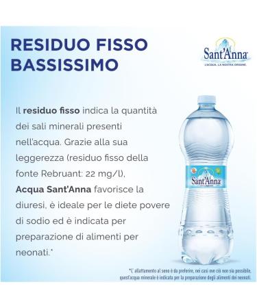 Acqua Sant'Anna Pack 1 0L Naturel | 54 bouteilles | Eau Min rale Naturelle Oligomin ralis e Minimalement | Bouteilles en plastique 100% Recyclable - Buy Online on GoSupps.com