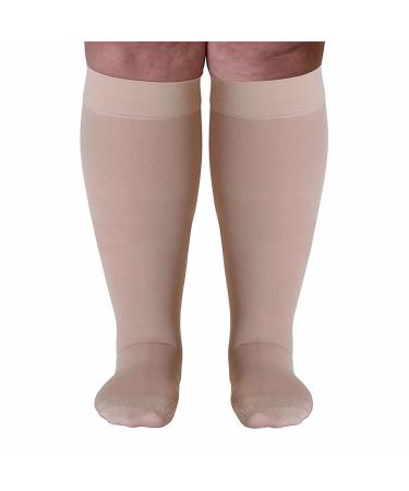 WSYKC extended compression stockings (2 pairs) maximum size 6xl closed toe design suitable for people with strong calves -3xl (2 pairs)