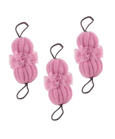 Healeved 3pcs Bath Ball Sitting Pillow Clean Body Wash Bath Sponge Scrub Shower Loofahs Pouf Shower Loofah Sponge Shower Bath Sponge Pouf Bath Mesh Body Scrub Miss Pe Pink Soft Cushion