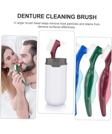 Minkissy Double-Headed Toothbrush - 3-Piece Prosthesis Cleaning Brush Set for Effective Denture Care - Buy Online on GoSupps.com