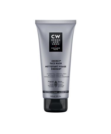 CW Beggs Energy+ Face Wash for Men Normal to Dry Skin Energizing Cleanser Icy Menthol Hypoallergenic Fragrance-Free Paraben-Free Alcohol-Free Mineral Oil-Free Cruelty-Free 5 Fl. Oz.