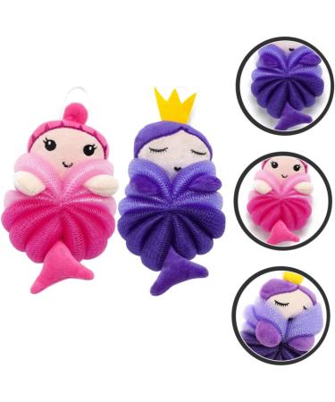 2pcs Cute Bath Ball Sponges - Cartoon Loofah for Shower | Princess Bath Loofahs & Bath Sponges - Ideal for Kids & Adults - Buy Online on GoSupps.com