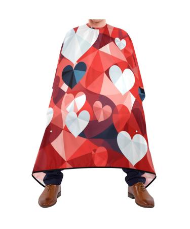 Waterproof Barber Cape -Valentine's Day Heart4 Cheetah Haircut Bib for Men Unisex Hair Cutting Cape(8rp1a)