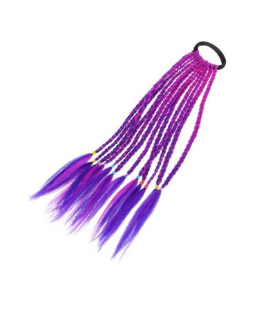 minkissy Wig Ponytail Hairpiece Braid Crochet Hair Extensions Ponytail Hair Extension Hair Accessories for Women Braids Girl Hair Braided Miss Hairpin Purple Photo High Temperature Wire 35X6X1CM Purple