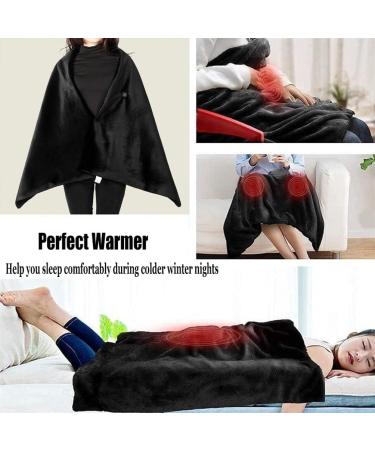 Portable USB Electric Heating Ceiling Scarf | 3 Heating Settings | Soft Fleece | Black | Ideal for Warmth Anywhere - Buy Online on GoSupps.com