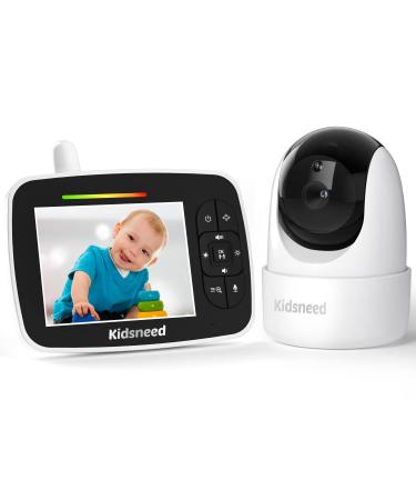 Baby Monitor - 3.5 inch Video Baby Monitor with Camera and Audio, inch ,Remote Pan/Tilt/Zoom, VOX Mode, Night Vision, Two Way Talk, Feeding Reminder, Smart Temperature,Lullabies,960ft Long Range 935C