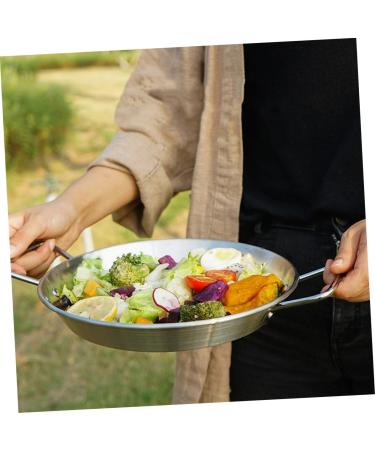 ABOOFAN 1pc Amphora Pan Round Griddle Pan Camping Griddle Camping Cooking Pot Egg Frying Pan Handles Pan Steel Paella Pan Frying Saucepan Pans Household Steamer Stainless Steel - Buy Online on GoSupps.com