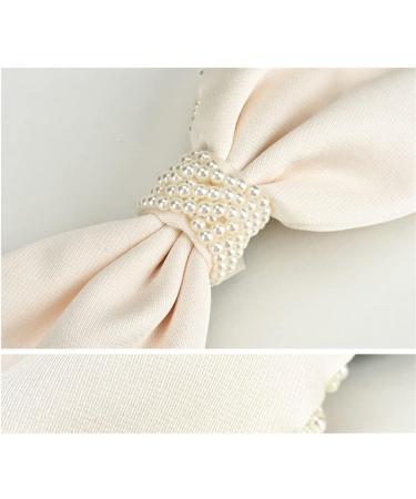 WONDER ME Pearl Bow Ponytail Spring Clip Hair Accessories - White - Buy Online on GoSupps.com