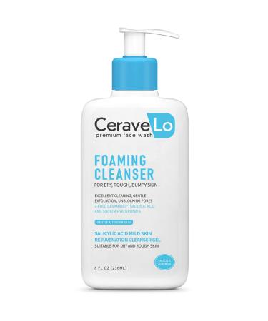 Salicylic Acid Mild Skin Rejuvenation Cleanser Gel | Premium Face Wash for Dry Rough Bumpy Skin with 5-fold Ceramides Niacinamide & Sodium Hyaloronate | Fragrance & Paraben Free (8 fl oz) 8 Fl Oz (Pack of 1)