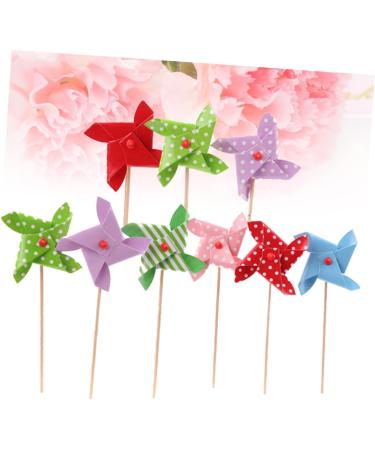 SAFIGLE 54 Pcs Happy Birthday Topper Pinwheels Mini Pinwheel Stakes Pinwheel Cupcake Topper Cupcake Insert Topper Birthday Cupcake Topper Bath Toy Cupcake Picks Set Wooden Baby Earth Tones - Buy Online on GoSupps.com