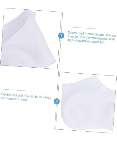 minkissy 1 Pair Protective Socks Exfoliator Stocking Heel Protector Socks Feet Repair Socks Gel Socks Night Moisturizing Socks Foot Exfoliator Sock Women's Anti-Crack Sebs White Aloe - Buy Online on GoSupps.com