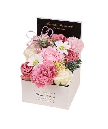 Buy Pink Soap Flowers in Gift Box - Decorative Bath Soap for Birthdays & Valentine's Day - Perfect Gift for Her Girls & Lovers - Buy Online on GoSupps.com