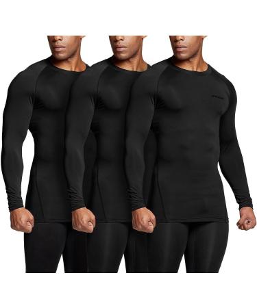 TSLA Men's UPF 50+ Long Sleeve Compression Shirts 3 Pack - Black - Large | Athletic Workout & Water Sports Rash Guard - Buy Online on GoSupps.com