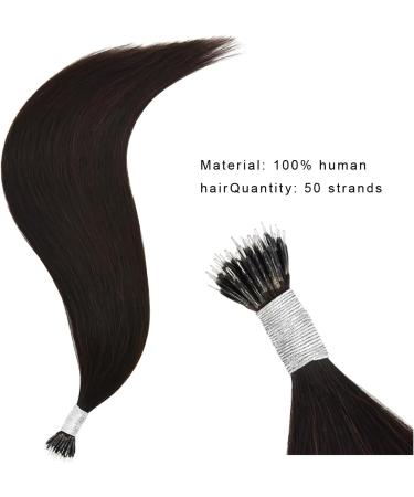 Nano Ring Tip Hair Extensions Real Human Hair Nano Beads 50g Remy Hair Extensions (16 Inch #2 Dark Brown) - Buy Online on GoSupps.com