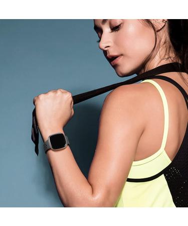 Upeak Sports Bracelet for Fitbit Versa 3 Versa 4 Sense & Scythe 2 - Breathable Silicone Replacement Bands for Men & Women - Charcoal/Black - Buy Online on GoSupps.com