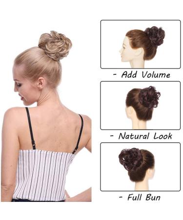 Silk-Co Hair Part with Rubber Band - Wavy Soft Bun Hair Extensions | Natural Black & Dark Red | 25g Thickening Messy Bun Updos - Buy Online on GoSupps.com