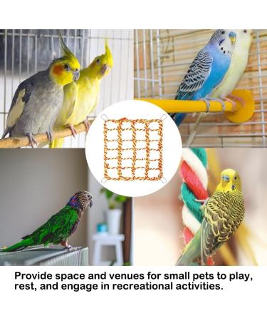 Bird Rope Climbing Network Hammock Swing for Small Pets | Cotton Climbing Rope with 4 Hooks for Rats Hamsters and Ferrets - 27.9 x 20.1cm Green - Buy Online on GoSupps.com