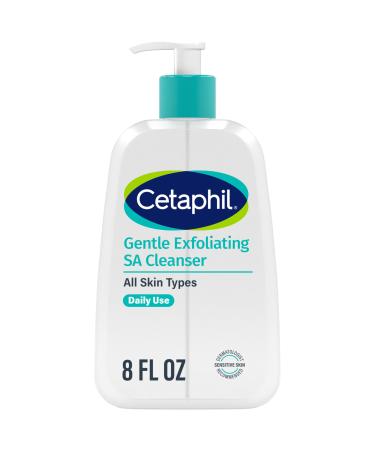 Cetaphil Gentle Exfoliating SA Cleanser Foaming Gel Cleanser for All Skin Types 8 Oz Pump Bottle Salicylic Acid Mandelic Acid & Gluconolactone Gently Exfoliates Dermatologist Recommended Brand Unscented 8 Fl Oz (Pack