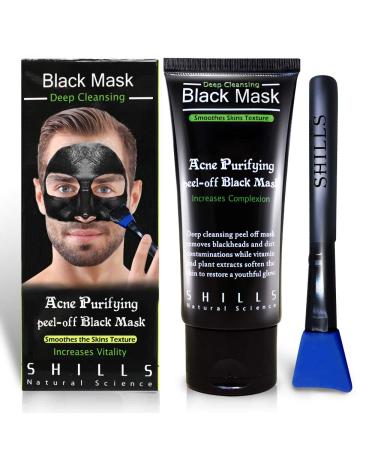 SHILLS Blackhead Remover, Pore Control, Skin Cleansing, Purifying Bamboo Charcoal, Peel Off Black Mask,1 Bottle(1.69 fl. oz)