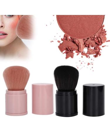 Black Pink Powder Brush Blush Brush Retractable Makeup Brush Travel Portable Loose Powder Makeup Brush for Foundation Blush and More - Buy Online on GoSupps.com