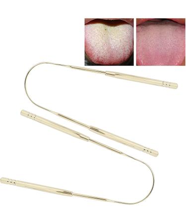 2-Pack US-Shaped Stainless Steel Tongue Scraper | Durable Tongue Cleaner for Fresh Breath | Improved Oral Hygiene (Gold) - Buy Online on GoSupps.com