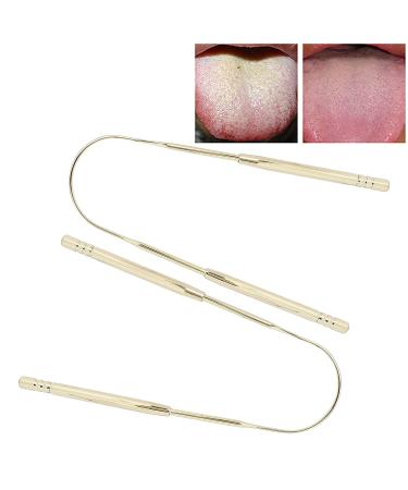 2Pcs Stainless Steel U Shape Tongue Scrape - Oral Hygiene Tongue Cleaner for Adults and Kids (Gold) - Buy Online on GoSupps.com